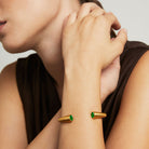 Dean Davidson Knockout Cuff - Green Onyx & Gold, cropped image shown on model | Malvern Saddlery