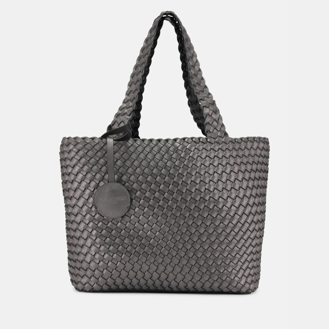 Ilse Jacobsen Reversible Tote Bag - Black/Gunmetal | Malvern Saddlery