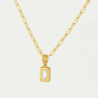 Dean Davidson Baguette Birthstone Pendant Necklace - April, Crystal Quartz | Malvern Saddlery