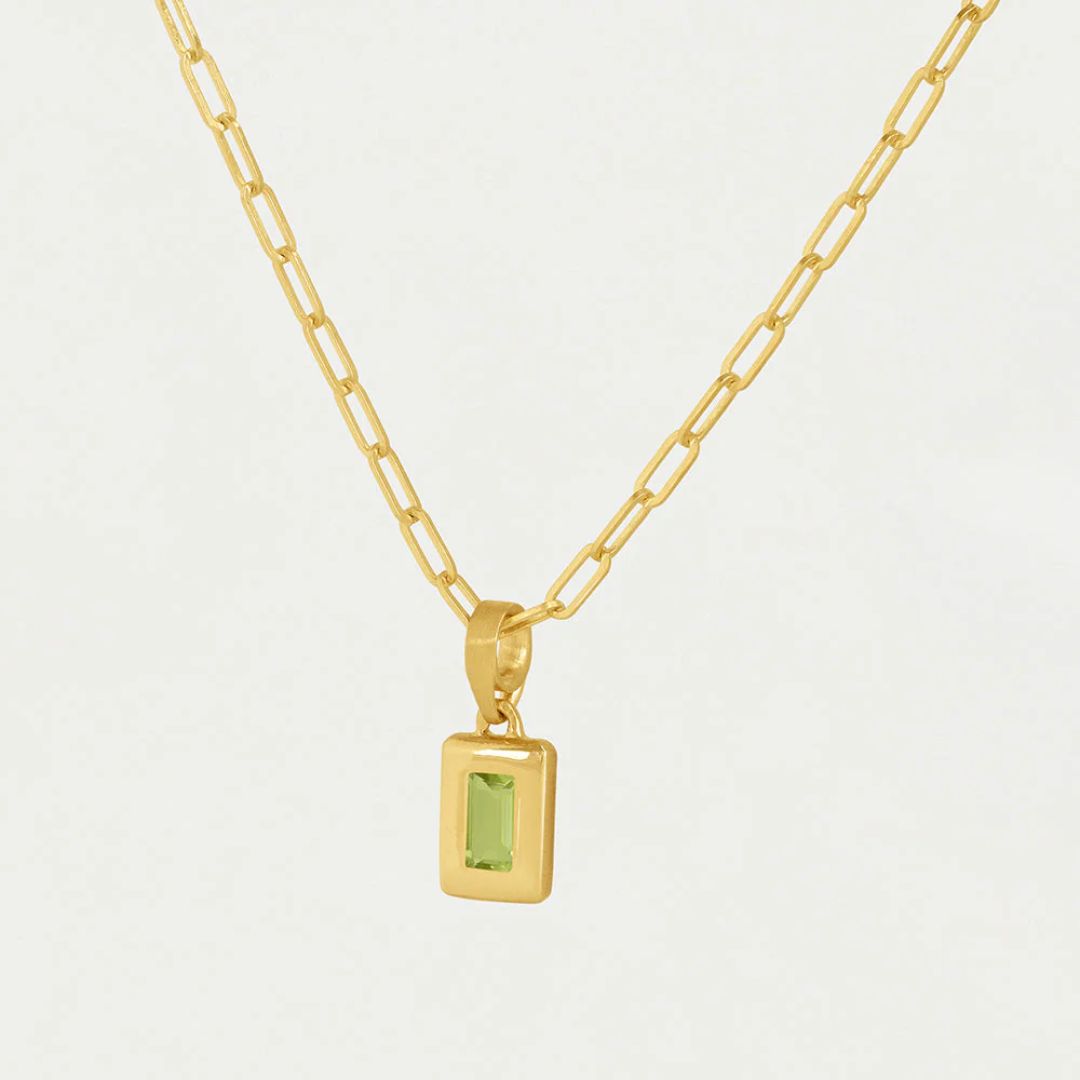 Dean Davidson Baguette Birthstone Pendant Necklace - August, Peridot | Malvern Saddlery