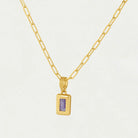 Dean Davidson Baguette Birthstone Pendant Necklace - February, Amethyst | Malvern Saddlery