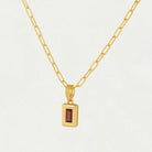 Dean Davidson Baguette Birthstone Pendant Necklace - January, Garnet  | Malvern Saddlery