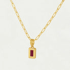 Dean Davidson Baguette Birthstone Pendant Necklace - July, Rich Crimson | Malvern Saddlery