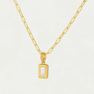 Dean Davidson Baguette Birthstone Pendant Necklace - Jun, Rainbow Moonstone | Malvern Saddlery