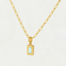 Dean Davidson Baguette Birthstone Pendant Necklace - March, Blue Cyan | Malvern Saddlery