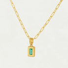 Dean Davidson Baguette Birthstone Pendant Necklace - May, Royal Green | Malvern Saddlery