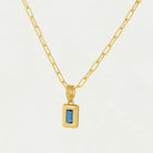 Dean Davidson Baguette Birthstone Pendant Necklace - September, Royal Blue | Malvern Saddlery