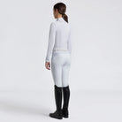 Cavalleria Toscana Girl's Competition Riding Shirt - White, back view | Malvern Saddlery