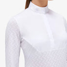 Cavalleria Toscana Ladies Long Sleeve Jacquard Competition Shirt - White | Malvern Saddlery