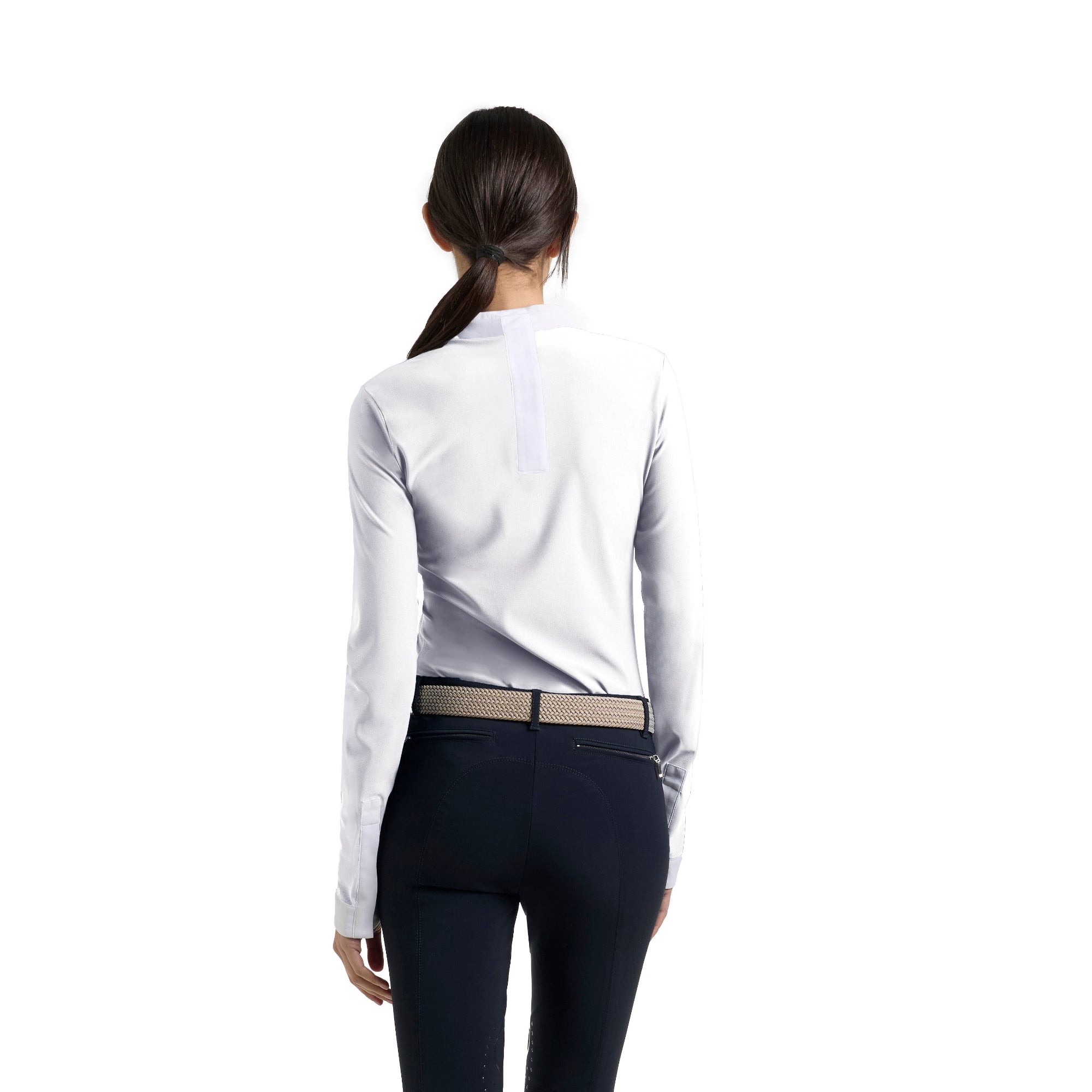 EGO7 Carmen long sleeve competition shirt in White, back view