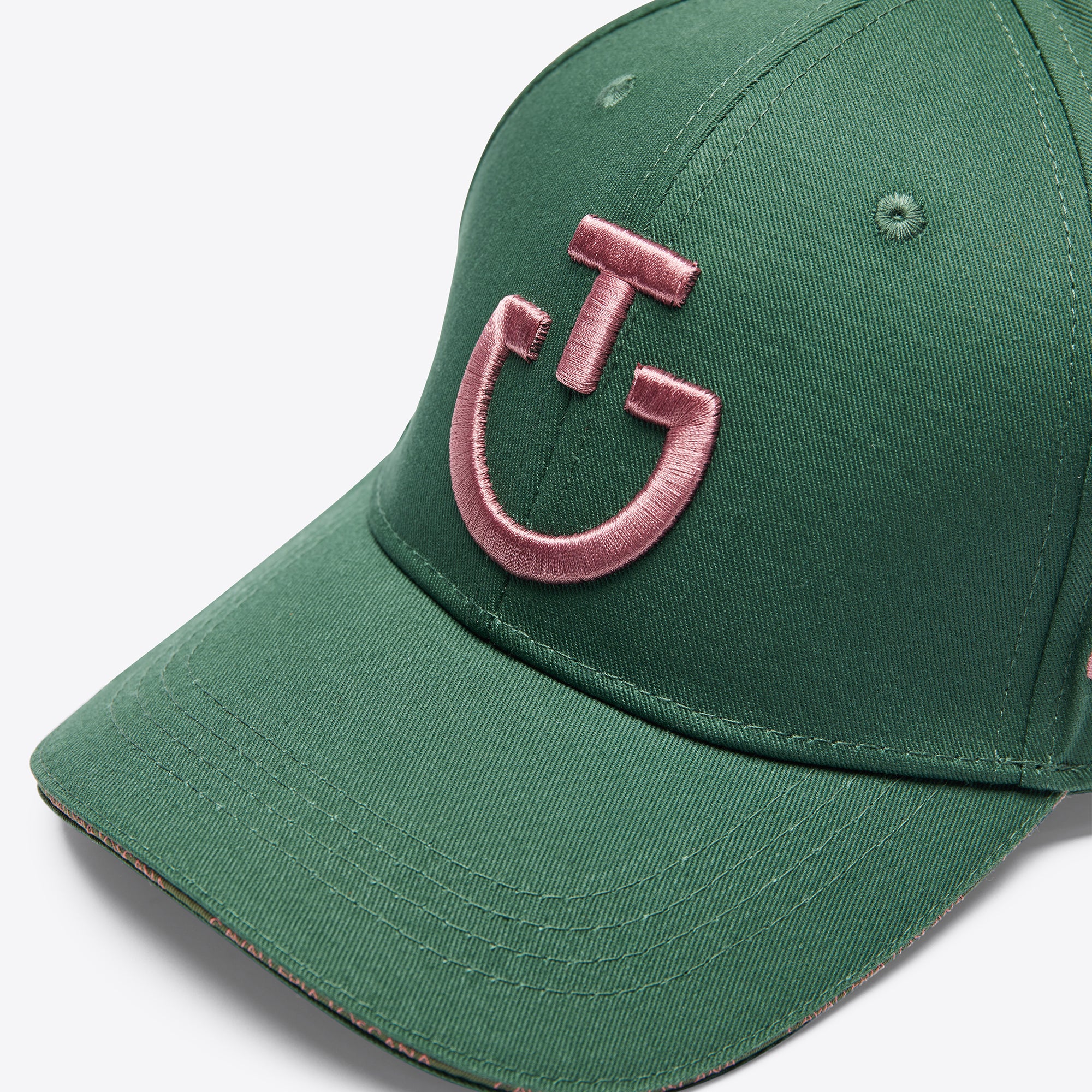 Cavalleria Toscana Cotton Baseball Cap - Green/Pink | Malvern Saddlery