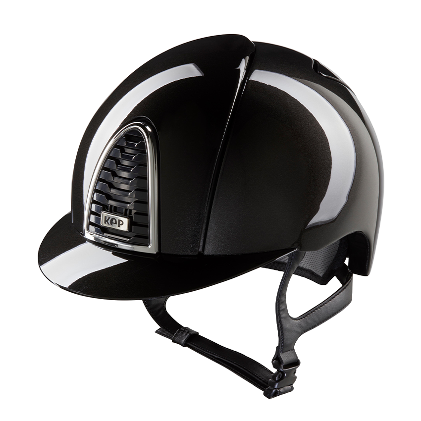 Kep Italia Cromo 2.0 Shine Equestrian Helmet - Black, Standard Brim | Malvern Saddlery