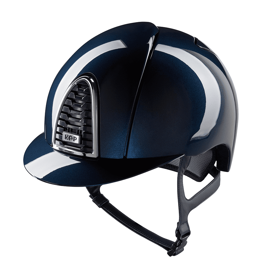 Kep Italia Cromo 2.0 Shine Equestrian Helmet - Navy, Standard Brim | Malvern Saddlery