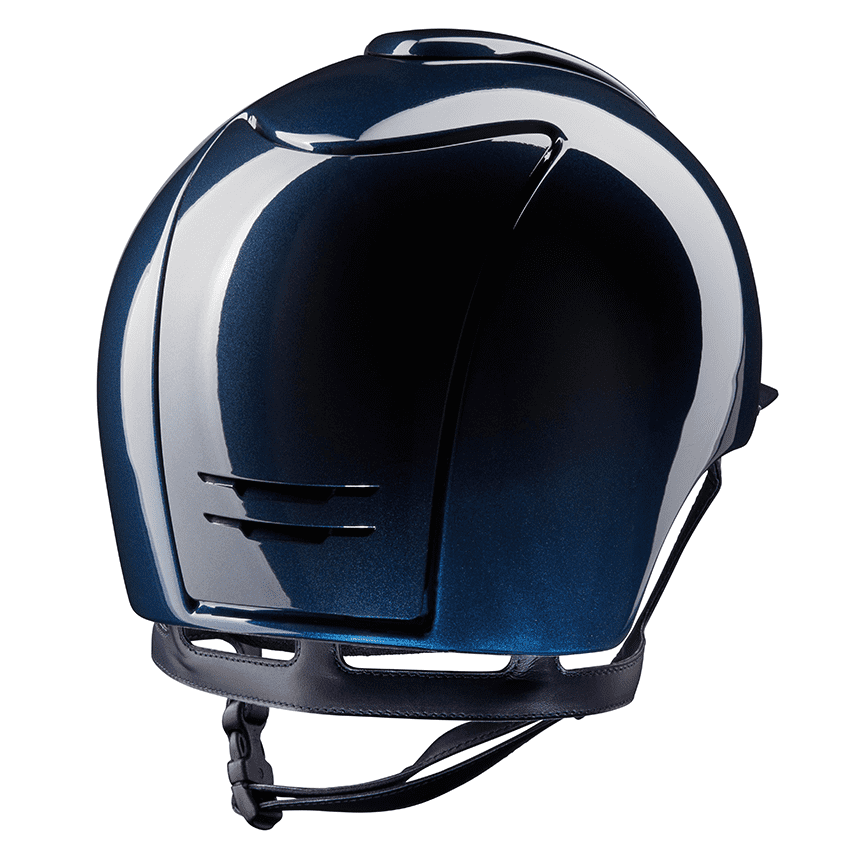 Kep Italia Cromo 2.0 Shine Equestrian Helmet - Navy, Standard Brim, back view | Malvern Saddlery