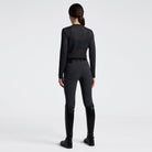 Cavalleria Toscana Women's Perforated Jersey T-shirt - Charcoal; back view shown on model | Malvern Saddlery 