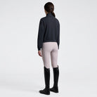 Cavalleria Toscana Women's Sweatshirt with Zip - Charcoal; back full body view shown on model | Malvern Saddlery