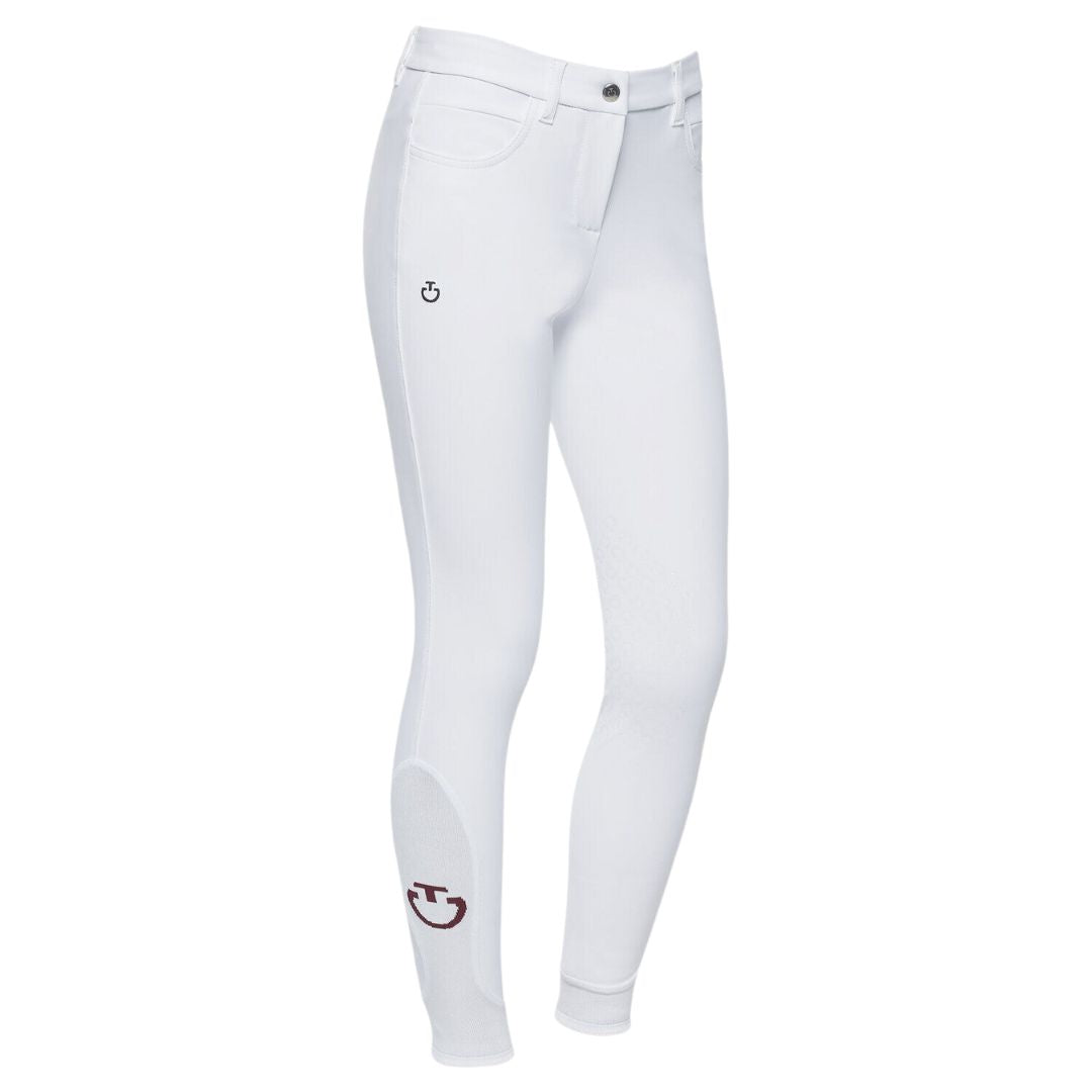 Cavalleria Toscana Girls' Knee Grip Breech -White | Malvern Saddlery