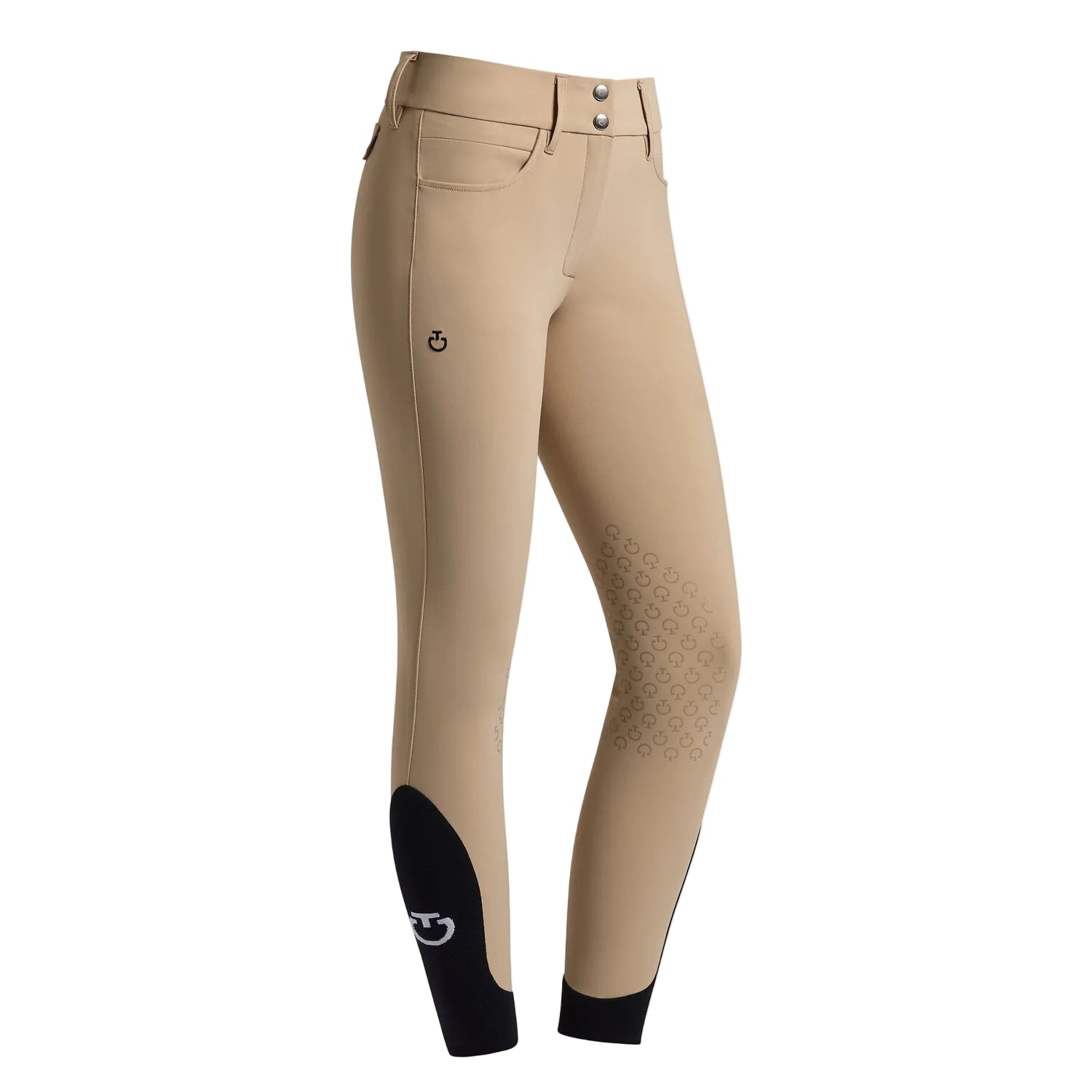 Cavalleria Toscana Knee Grip Breeches with Back Pockets - Beige; shown on white background | Malvern Saddlery