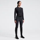 Cavalleria Toscana Women's Perforated Jersey T-shirt - Charcoal; full body image shown on model | Malvern Saddlery 