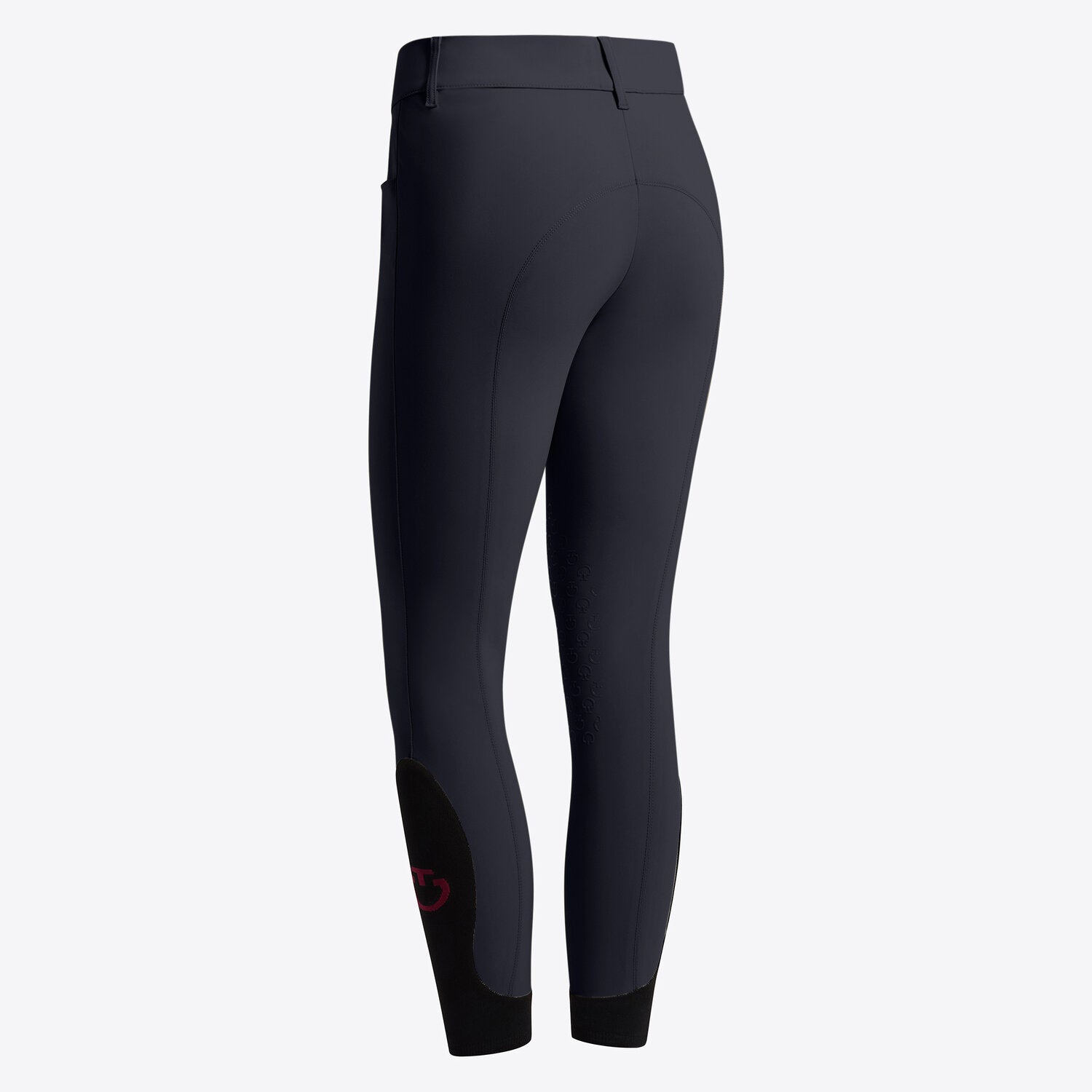 Cavalleria Toscana American Knee Grip Breech - Charcoal Gray; back view shown on light gray background  | Malvern Saddlery
