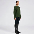 Cavalleria Toscana Oversized Lambswool Crewneck Sweater - Forest Green  | Malvern Saddlery