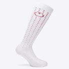 Cavalleria Toscana Pop Art Socks - White with Pink polka dots and CT logo | Malvern Saddlery