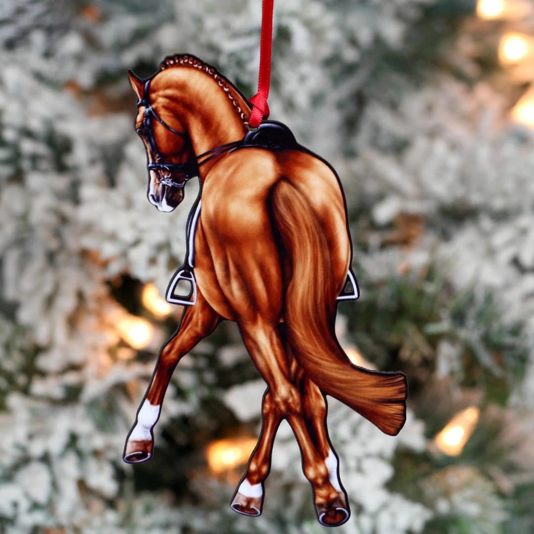 Chestnut Half Pass Dressage Ornament | Malvern Saddlery