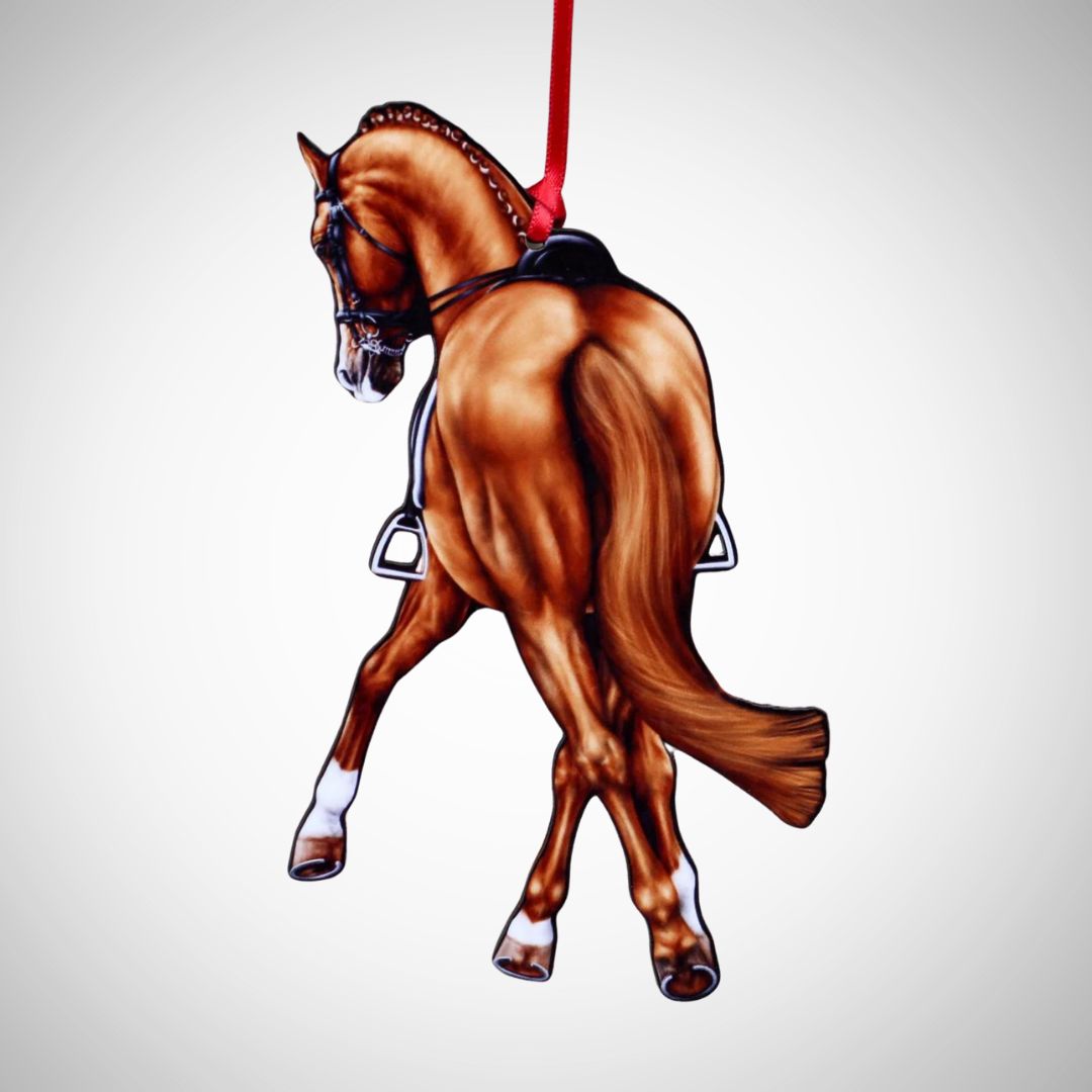 Chestnut Half Pass Dressage Ornament | Malvern Saddlery