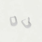 Dean Davidson Crosby Huggie Hoop Earrings - Silver - on white background with 1 hinge open| Jewelry | Malvern Saddlery