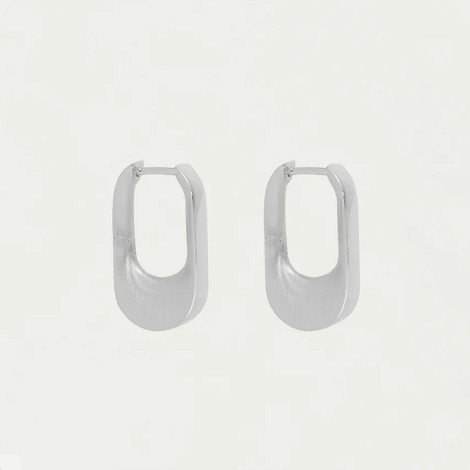 Dean Davidson Crosby Huggie Hoop Earrings - Silver - on white background| Jewelry | Malvern Saddlery