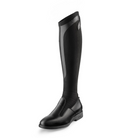 EGO7 Contact black zipper-free technical knit equestrian tall boot, three-quarter side view