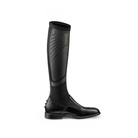 EGO7 Contact black zipper-free technical knit equestrian tall boot, outer side and calf profile view