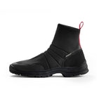 EGO7 Gear short boot in black with breathable knit upper, slip-on design, and red heel pull tab for equestrian barn wear