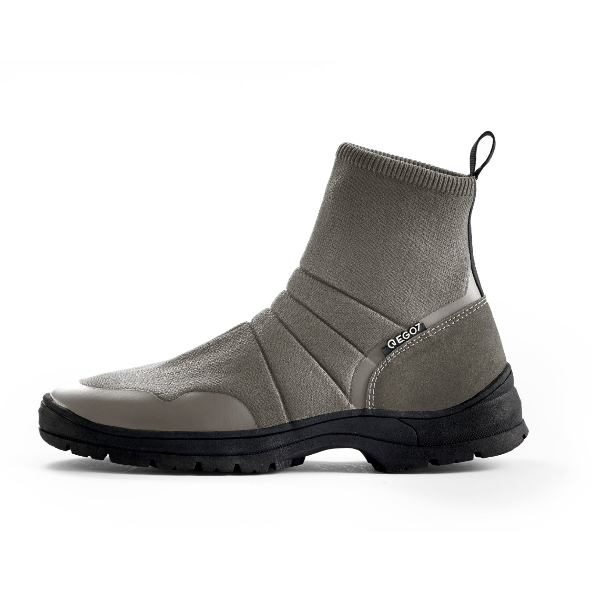 EGO7 Gear short equestrian barn boot in turtledove grey with slip-on knit design and durable tread