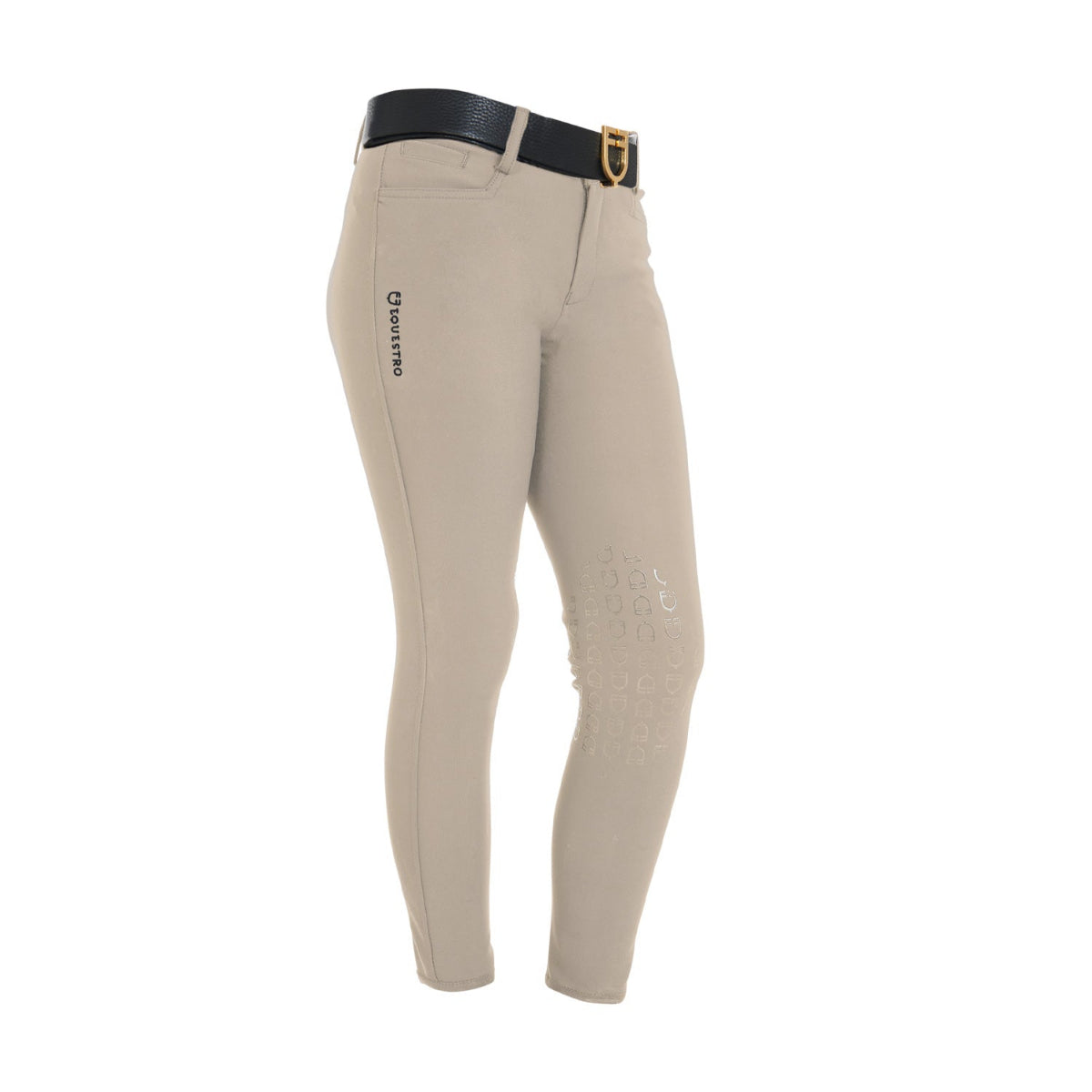 Equestro Amani Children's Competition Breeches - Oxford Tan; shown with belt, not included | Young Rider Apparel | Malvern Saddlery