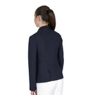 Equestro Children's Unisex Zip Competition Jacket - Navy Blazer; back view shown on young rider on white background | Malvern Saddlery