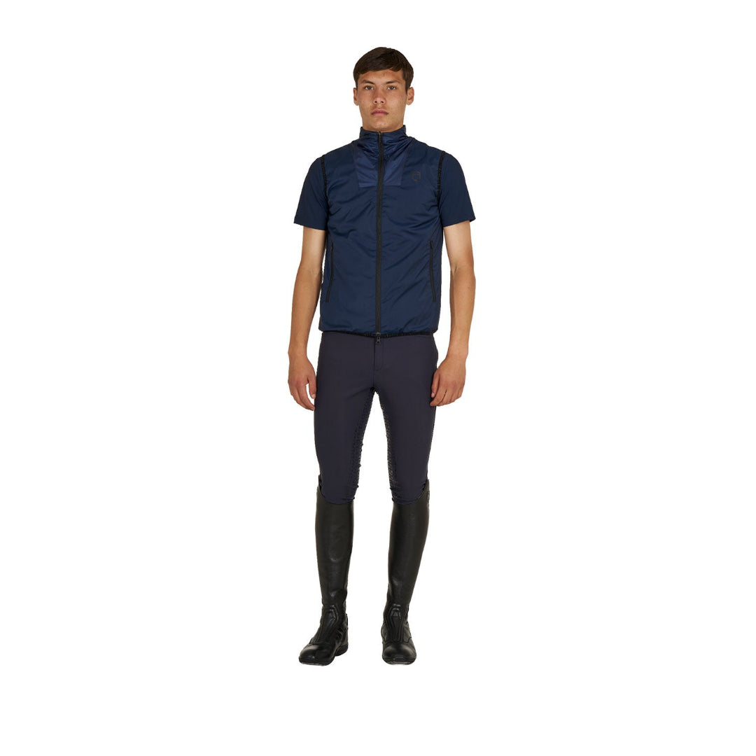 Equestro Men's Packable Vest - Navy Blazer; full body view shown on man on white background | Men's Riding Apparel | Malvern Saddlery