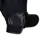 Equestro Unisex Technical Mesh Gloves - Black; velcro piece open view | Riding Accessories | Malvern Saddlery