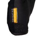Equestro Unisex Technical Mesh Gloves - Black; brand label detail | Riding Accessories | Malvern Saddlery