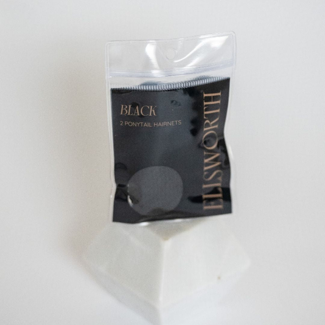 Ellsworth The Ponytail Hairnet  - Black, in packaging| Malvern Saddlery