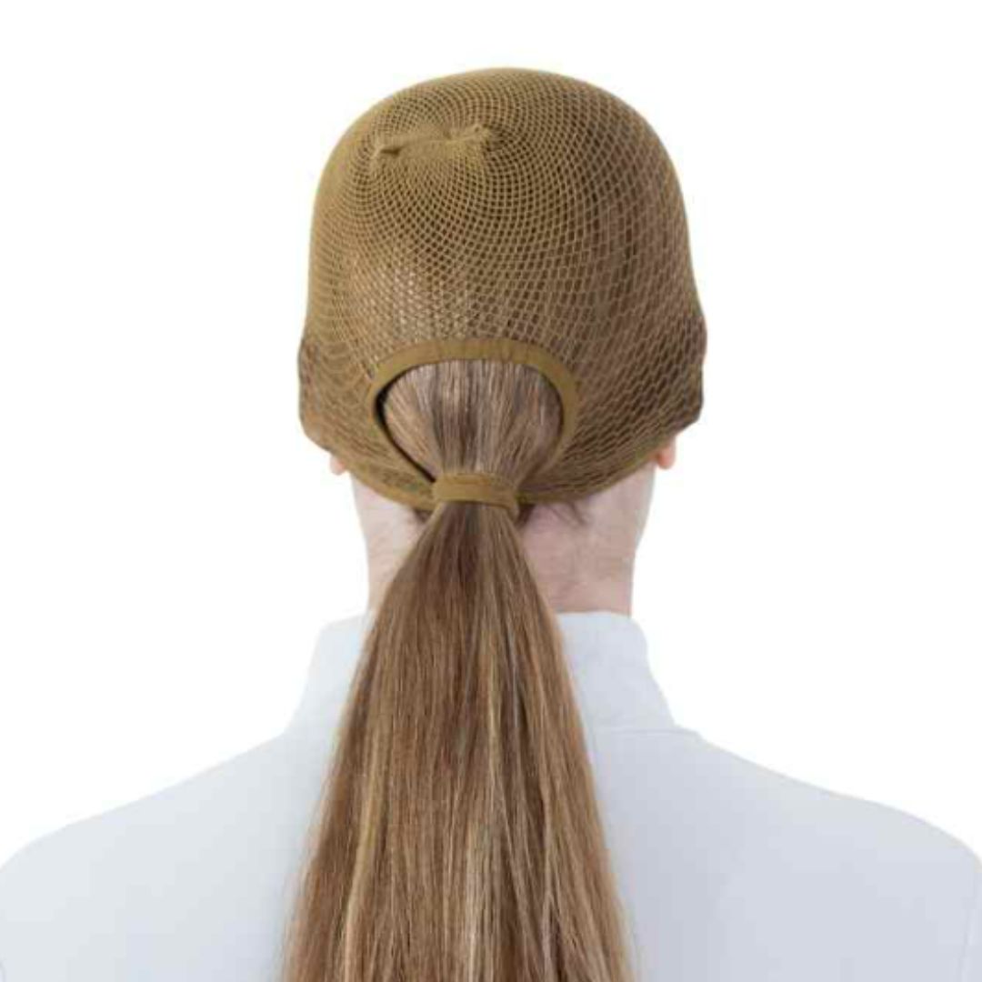 Ellsworth The Ponytail Hairnet - Medium Brown, back view | Malvern Saddlery