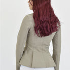 For Horses NORA Show Jacket - Beige; back view shown on woman on white background | Women's Equestrian Competition Coats | Malvern Saddlery