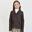 For Horses Winx Hunter Girls Show Jacket - Brown; shown on young rider  | Young Rider Competition Clothing | Malvern Saddlery