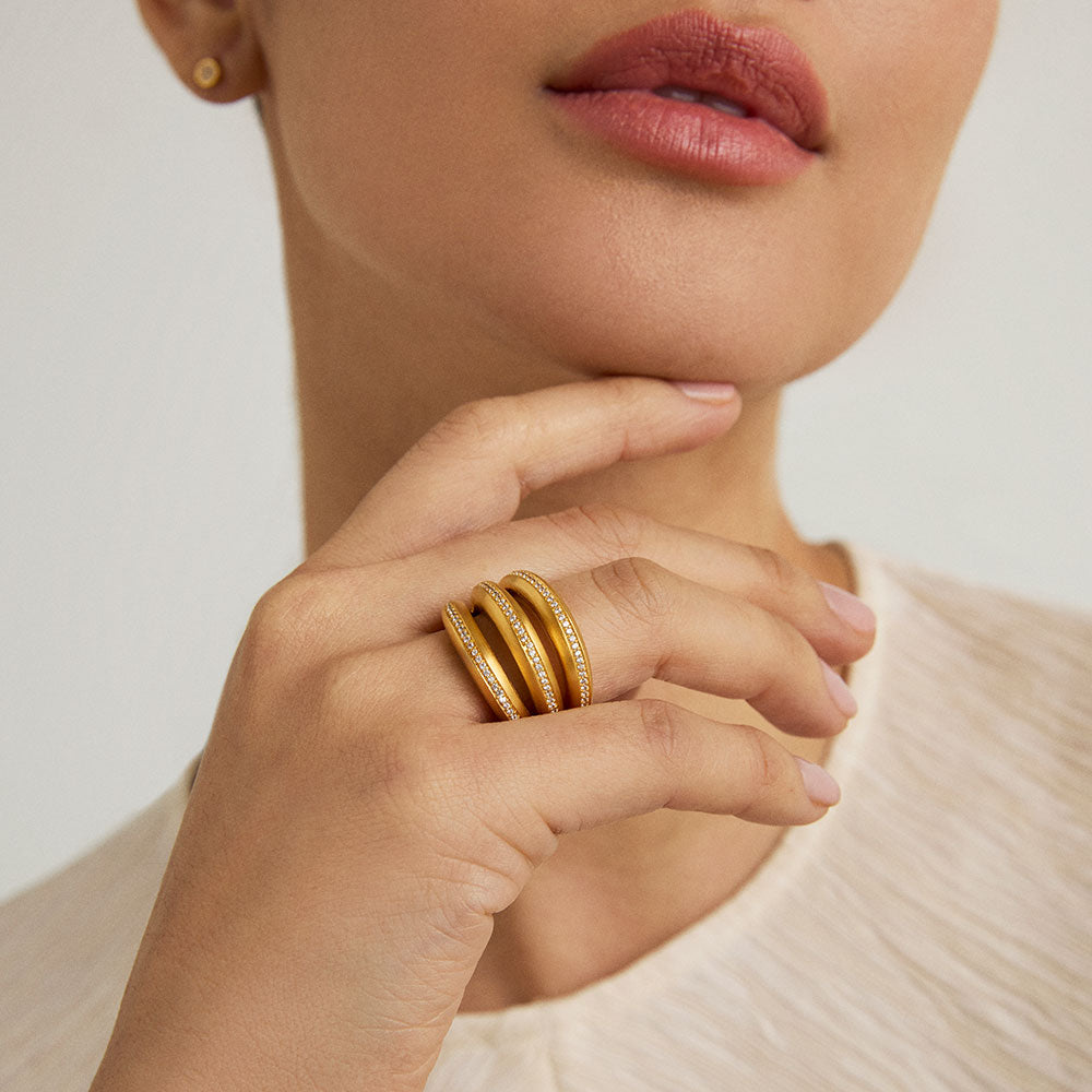 Dean Davidson Dauphine Pavé Stacking Ring - Gold | Jewelry | Malvern Saddlery