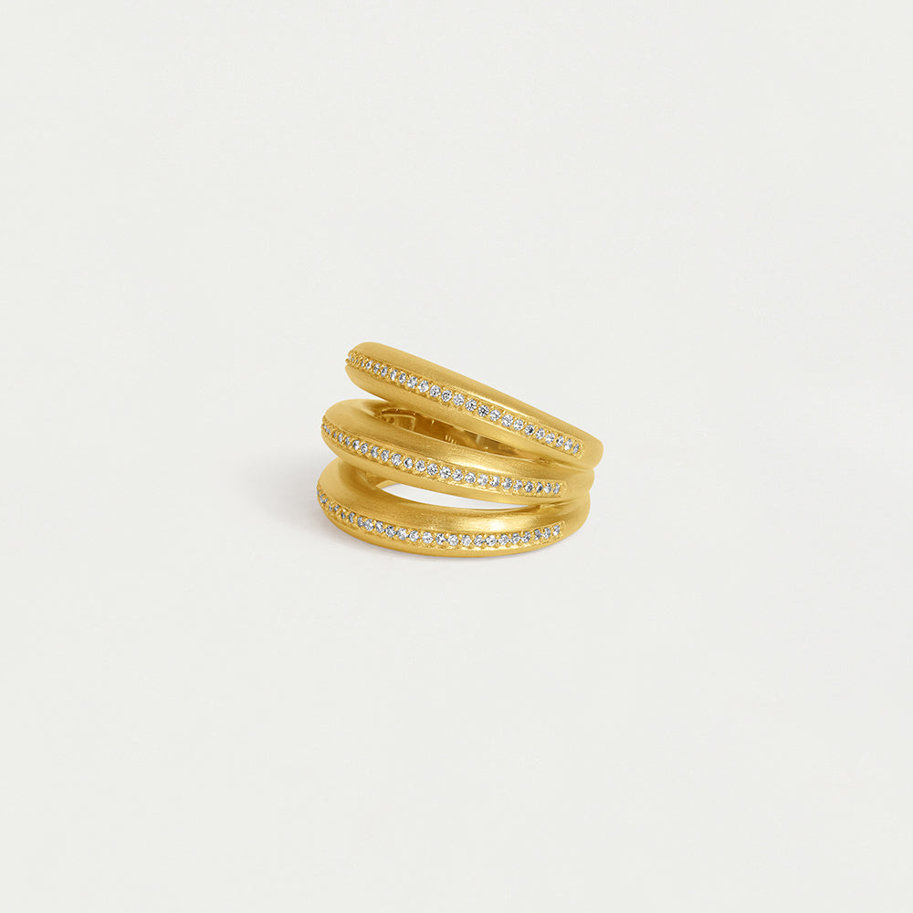 Dean Davidson Dauphine Pavé Stacking Ring - Gold | Jewelry | Malvern Saddlery