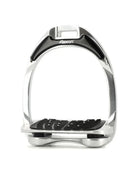 Flex-On Aluminium Stirrup - chrome frame, inclined ultra grip footbed