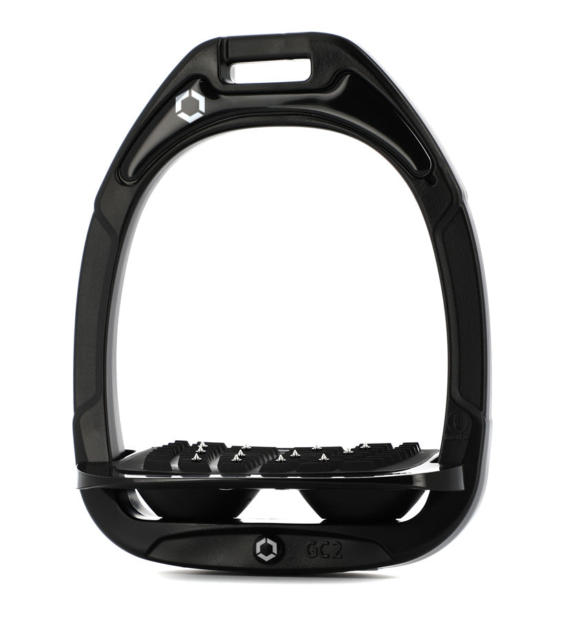 Flex-On Composite Stirrups - Black - Inclined Ultra Grip Footbed | Malvern Saddlery
