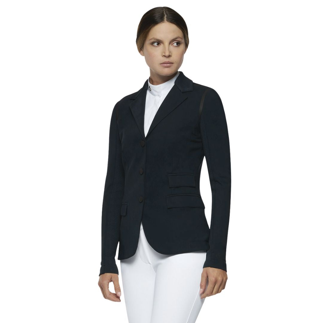 Cavalleria Toscana R-Evo Jersey Tech Knit Riding Jacket - Navy GGD036 | Equestrian Show Coats | Malvern Saddlery