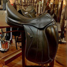 Equipe Glamour E-Carbon - Demo Model - Black w/white stitching, 17.5 Medium  +1.5 | Malvern Saddlery