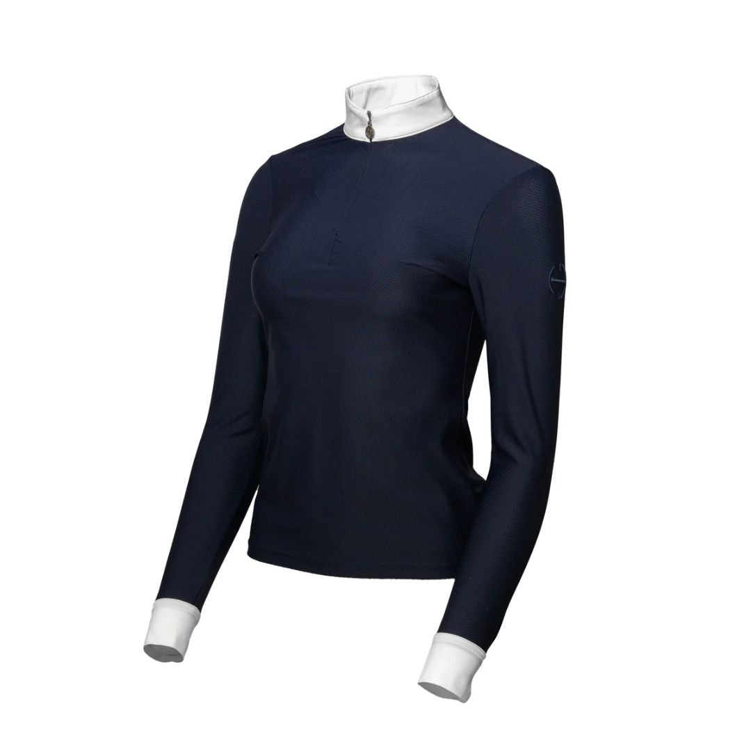 Halter Ego Devon Long Sleeve Competition Shirt -Navy | Malvern Saddlery